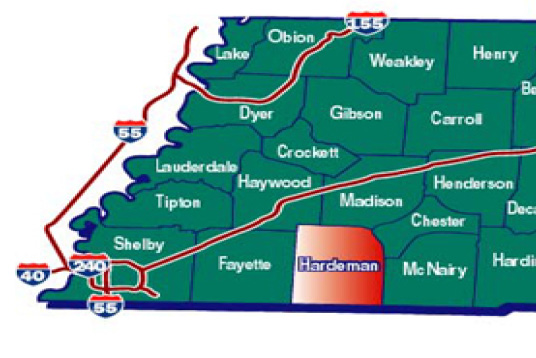 Hardeman County Map